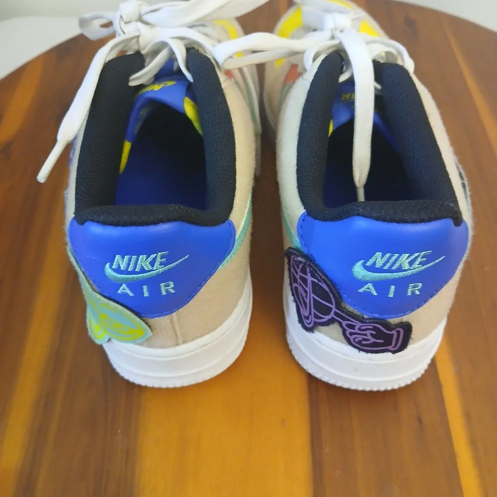 Nike Air Force 1 Low Kids 4Y Multi Color Patch Shoes Sneakers FN7818-100